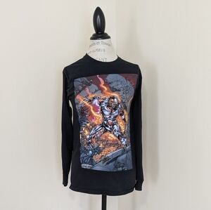 Justice League Victor Stone Cyborg long sleeve shirt
